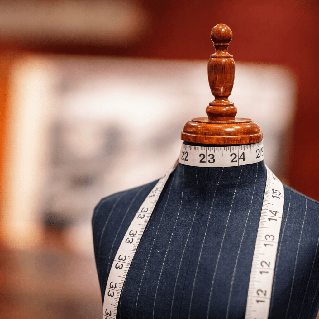 Fashion mannequin with measuring tape